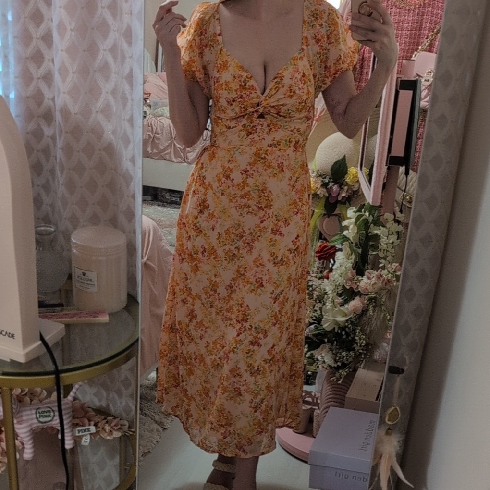 Sincerely Jules Orange Summer Midi Dress